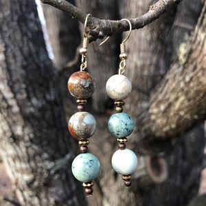 Aqua Terra Agate Dangle Earrings
